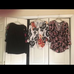 Two tops one cardigan.